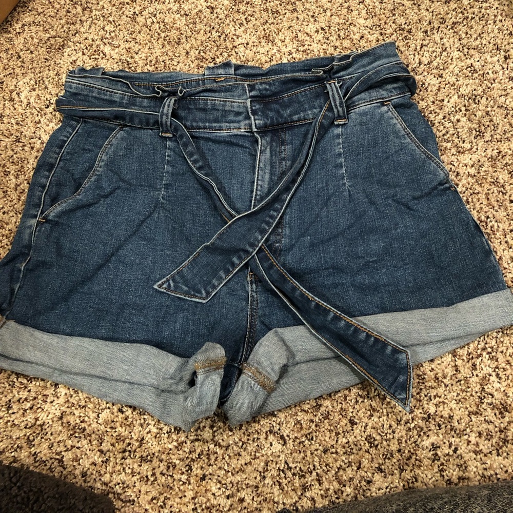 Express high waist denim shorts